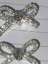 14mm rhinestone with gem heart metal bead