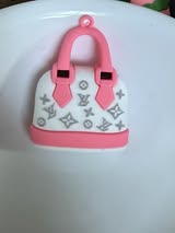 51mm Large rubber LV purse pendants