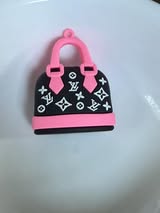 51mm Large rubber LV purse pendants