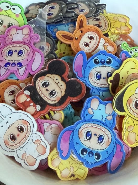 4cm Labubu in costume double sided flat acrylics.