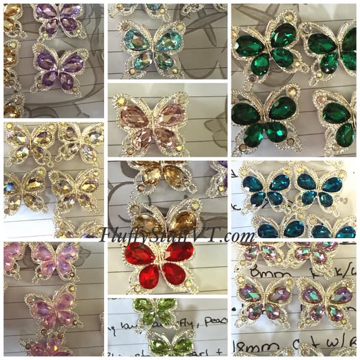 21mm prettiest metal and gem butterfly ever made💕