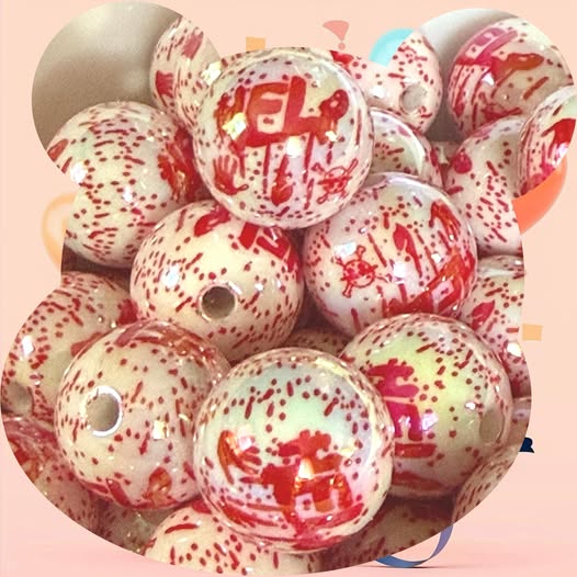 16mm uv coated bloody help bead.