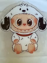 Labubu slide together pencil bin. Design on both sides