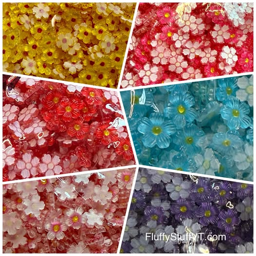 8mm brilliant color nail charm flowers