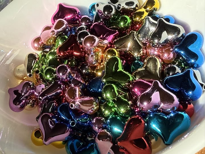 16mm metallic color perfect 3D heart bead