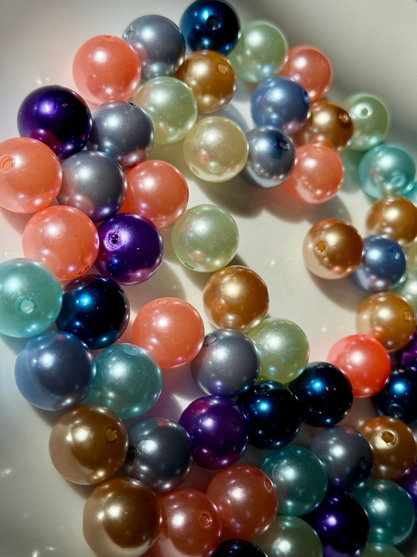 16mm different mixed metallic pearl bead