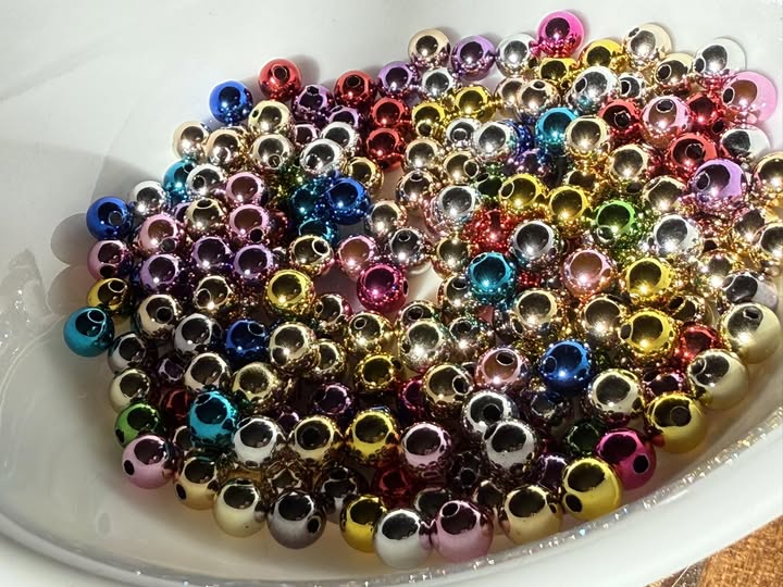 8mm metallic color beads
