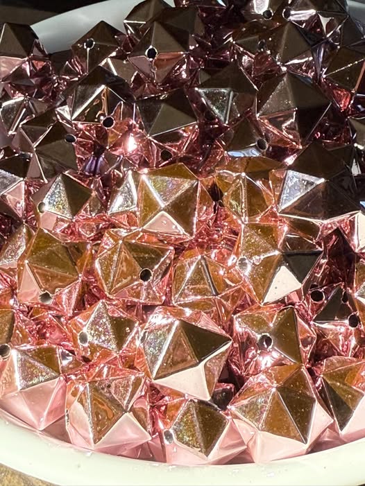 16mm Metallic color hex beads