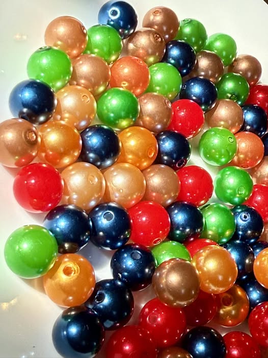 16mm different mixed metallic pearl bead