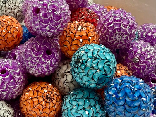 18mm mermaid bubble cobwebs bead