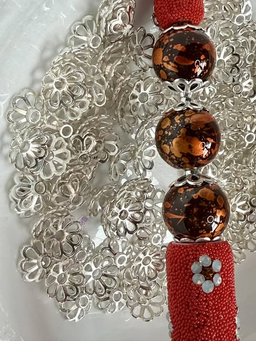 12mm silver teardrop bead caps