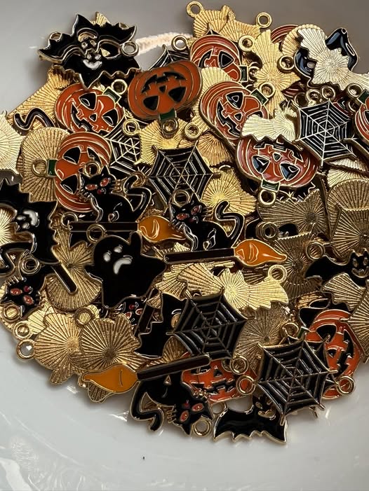 Enamel paint and metal pendant charms