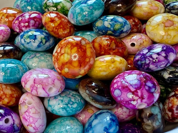 12mm watercolor pillow shape beads