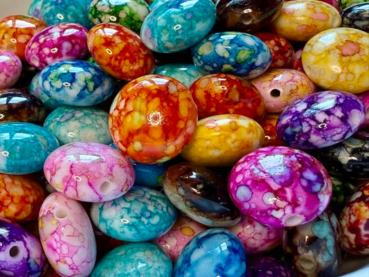 12mm watercolor pillow shape beads