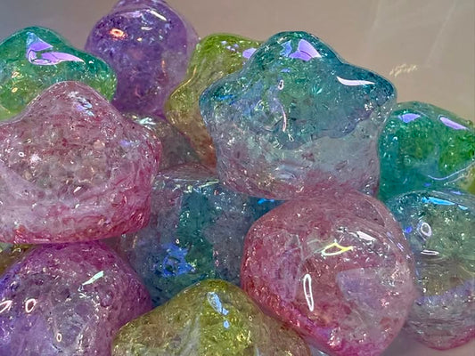 24mm chunky 3D crackle stars.