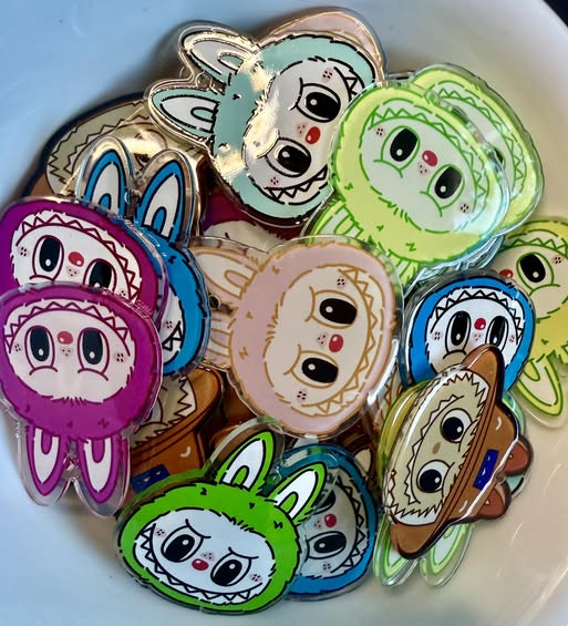 45mm Labubu macaroon charm pendants.