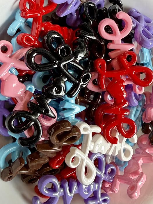 50mm love pendants perfect for purse or backpack charms.