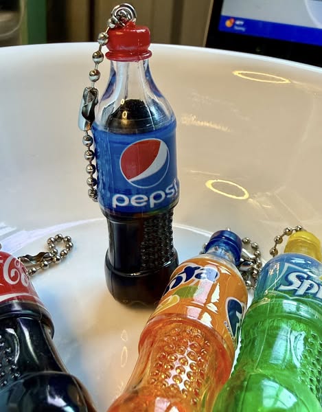 80mm soda pendants with keychain hardware