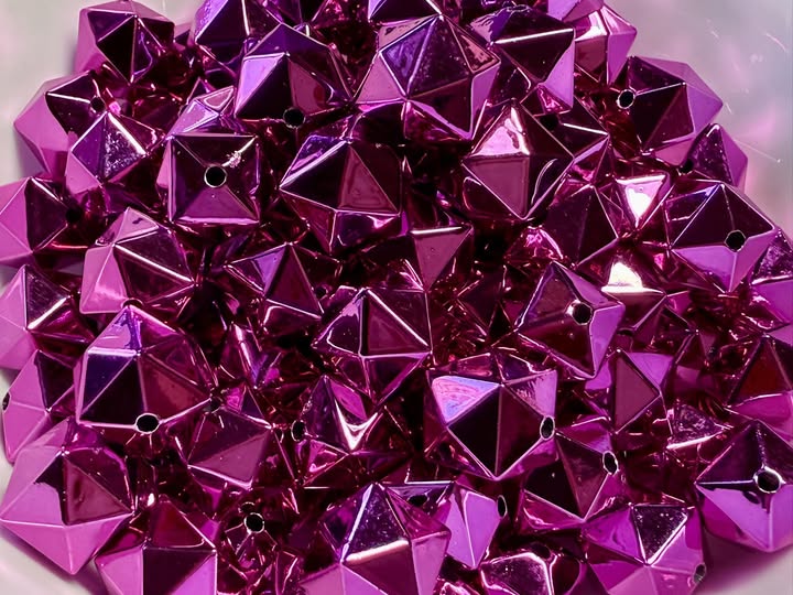 16mm Metallic color hex beads