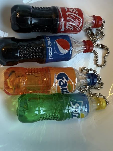 80mm soda pendants with keychain hardware