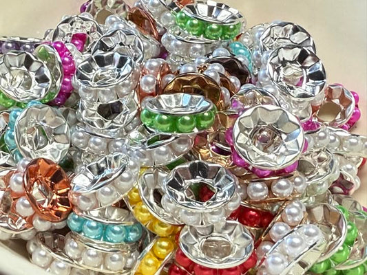 18mm pearl and metal spacer