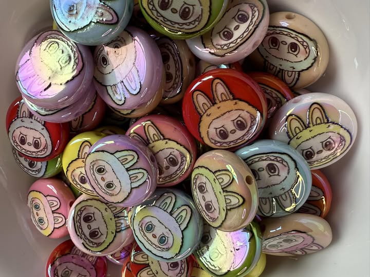 24mm double sided Labubu flat bead