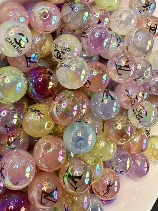 16mm 3 designer color mix with subtle glitter and blue luminosity beads