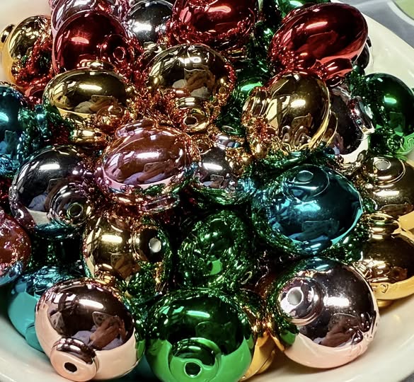 20mm metallic color paper lantern large 3D focal beads