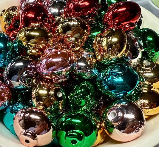 20mm metallic color paper lantern large 3D focal beads