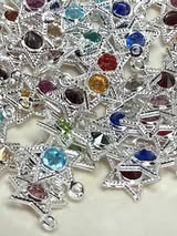 18mm gem cut glass rhinestone metal pendant charms