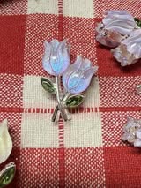 32mm double sided galaxy metal tulip beads