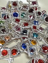 18mm gem cut glass rhinestone metal pendant charms