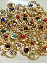 18mm gem cut glass rhinestone metal pendant charms