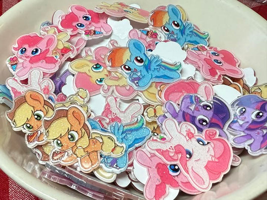 4cm flat back MLP glitter acrylics