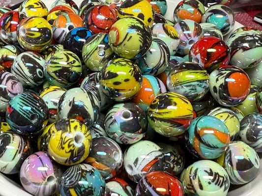 16mm classic comic book macro print beads