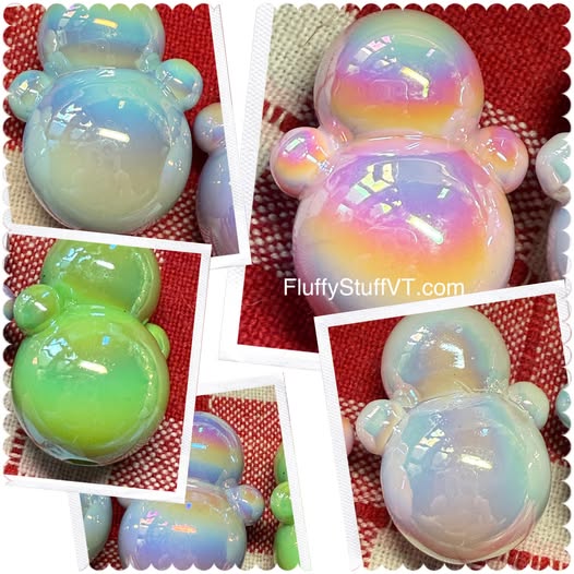 32mm acrylic snowman ⛄️ focal bead with amazing ab coating