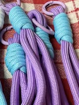 6” double looped keychains with spring ring hardware.