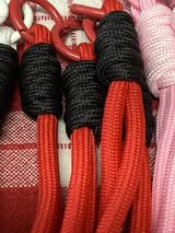 6” double looped keychains with spring ring hardware.