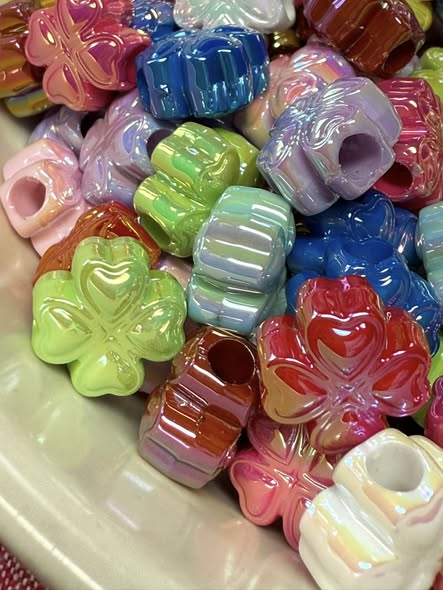 12mm four leaf clover large hole beads