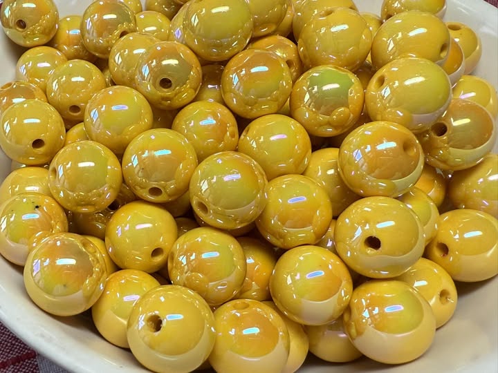 16mm sold color beads with uv coating