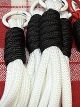 6” double looped keychains with spring ring hardware.