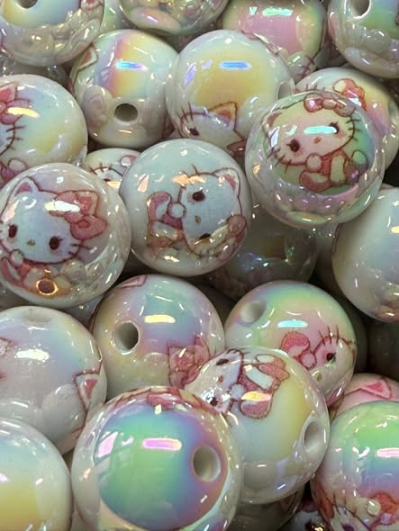 16mm HK bead with a beautiful AB glaze
