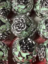 18mm acrylic blinged out rhinestone and metal beads