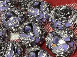 18mm acrylic blinged out rhinestone and metal beads