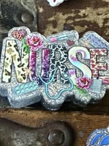 badge reel glitter acrylics new 12/22/25, 12/27/25, 1/2/26