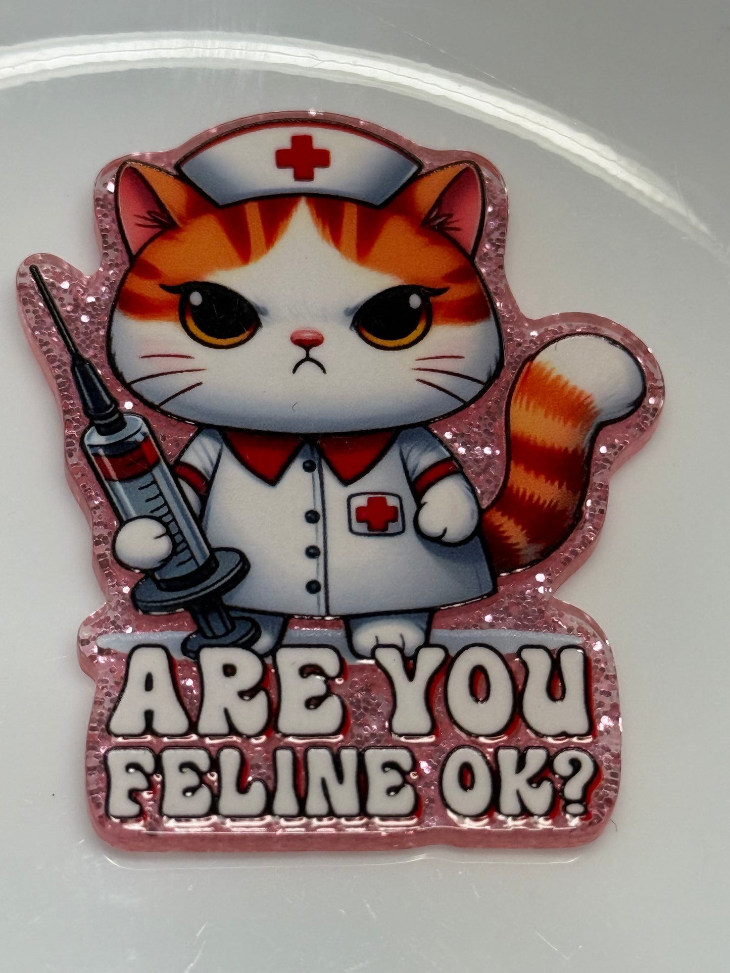 badge reel glitter acrylics new 12/22/25, 12/27/25, 1/2/26