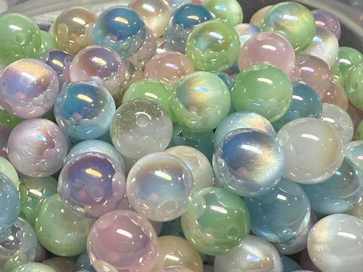 12mm electroplated cats eye beads