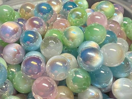 12mm electroplated cats eye beads