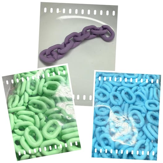 19mm silicone coated acrylic chain links