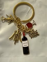 Key rings with metal charms.